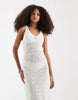 ONLY crochet midi dress in white