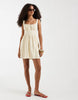 Hollister scoop neck a-line mini dress in yellow floral print