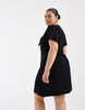 Vero Moda Curve Easy Joy short sleeve bow front mini dress in black