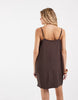 Vero Moda tie front cami mini dress in chocolate brown