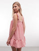 Reclaimed Vintage mini smock sun dress in red and white gingham