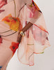 kimono sleeve cape detail draped midaxi dress with open back in multicolor print