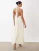 Gina Tricot embroidery maxi dress with open back detail in cream