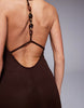 South Beach knitted maxi beach dress in dark brown