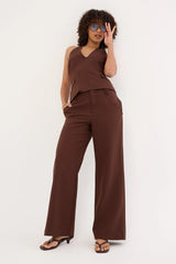 Perfect Stranger Luella Halter Suiting Top Brown