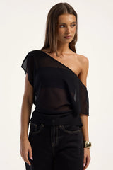 Perfect Stranger Orla Sheer Top Black