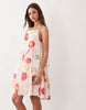 Gina Tricot flowy strap detail mini dress in white poppy print