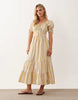 Miss Selfridge Petite milkmaid corset detail maxi dress in vintage wallpaper