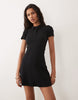 Brave Soul short sleeve mini shirt dress in black