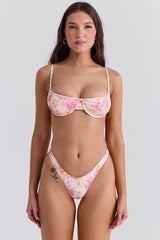 floral print high leg bikini bottom