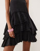 double cloth washed mini sundress with distressed ruffles in washed black
