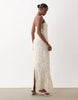 South Beach glitter lace bandeau maxi dress in white