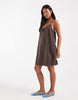 Vero Moda Petite tie front cami mini dress in chocolate brown