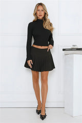 Daily Dream Ribbed Long Sleeve Top Black