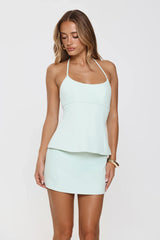 Modern Preppy Tailored Halter Top Mint