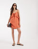 Vero Moda Tall frill trim cami mini dress in rust