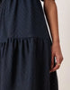 JDY tiered eyelet midi dress in navy