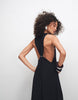 Weekday maxi dress with deep v neck and racer back metal detail in black