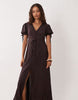 Miss Selfridge Petite button up midaxi day dress in polka dots