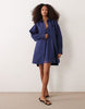 poplin oversized shirt dress in navy - part of a set