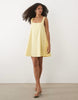 Mango cotton rich scoop neck mini dress in butter yellow