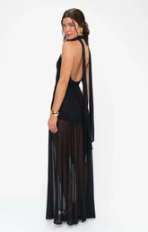 Katia Maxi Dress ~ Black Mesh