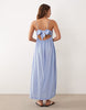 Esmée tie back maxi beach dress in light blue