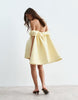 ARRANGE bardot satin mini dress with cape detail in lemon