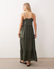 Iisla & Bird ruffled beach maxi dress in olive