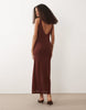 Mango sheer beach midi dress in orange
