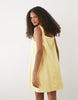 Mango cotton rich scoop neck mini dress in butter yellow