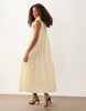 Sister Jane Wave striped bow detail tiered skirt maxi dress in yellow