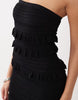 Gina Tricot tiered frill bandeau maxi dress in black