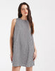 PIECES seersucker sleeveless tie back mini dress in black and white gingham print