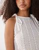 Vero Moda sleeveless ruched detail jersey maxi dress in white