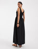 Vero Moda jersey and poplin mix sleeveless maxi dress in black