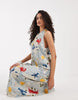 Vero Moda sleeveless tie back detail midi dress in shellfish print
