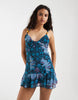 Free People Heat of the Moment floral mini dress in starless night combo