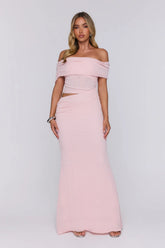Easy Energy Off Shoulder Maxi Dress Pink