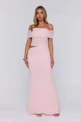 Easy Energy Off Shoulder Maxi Dress Pink