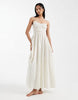 Faith shirred beach maxi sundress in cream