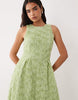 VILA floral jacquard midaxi dress in sage green
