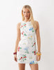 Nobody's Child Palermo linen blend sleeveless shift mini dress in white fruit print