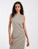 & Other Stories sleevless jersey maxi dress with back split in brown