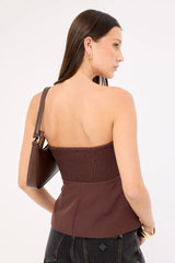 Perfect Stranger Perri Lace Strapless Top Brown