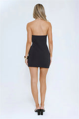Whispered Luxury Strapless Mini Dress Black