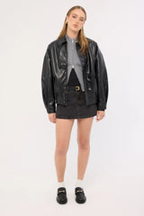 Thrills Sophie Denim Mini Skirt Black Bull