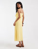 Vero Moda frill trim cami midi dress in yellow