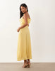 Vero Moda Petite ruffle bust chiffon cami midaxi dress in golden yellow