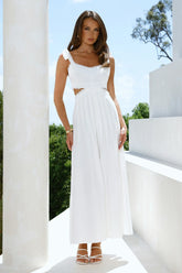 Laced In Time Maxi Dress White